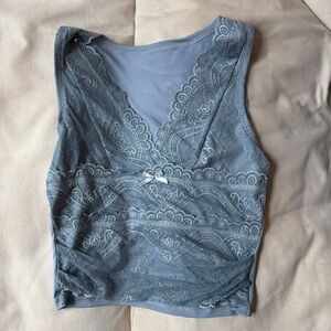 Cider Blue Lace Tank Top